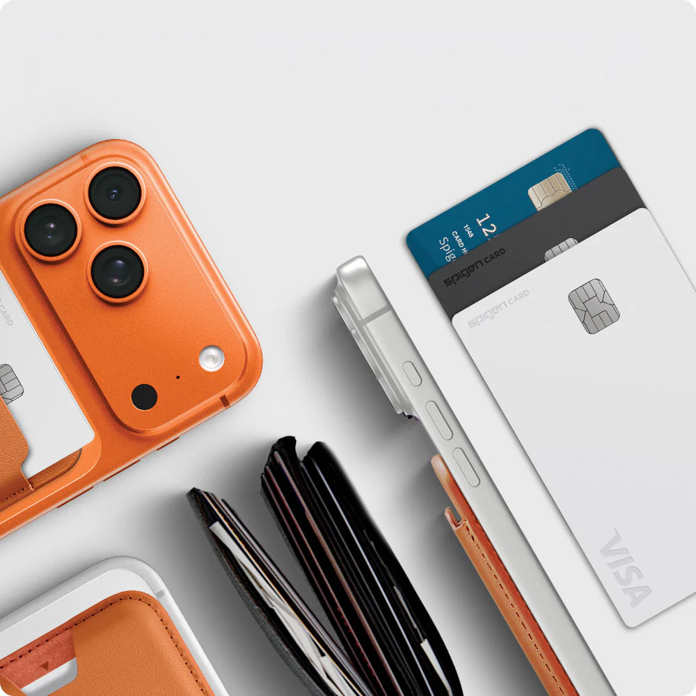 Magnetisches Kartenetui Spigen Valentinus Wallet für MagSafe, Orange