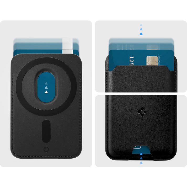 Magnetisches Kartenetui Spigen Valentinus Wallet für MagSafe, Schwarz