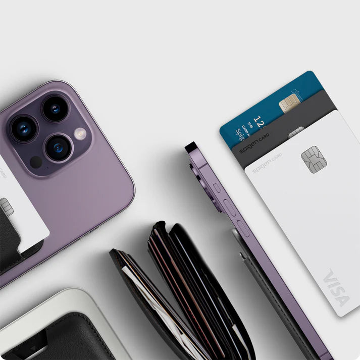 Magnetisches Kartenetui Spigen Valentinus Wallet für MagSafe, Schwarz
