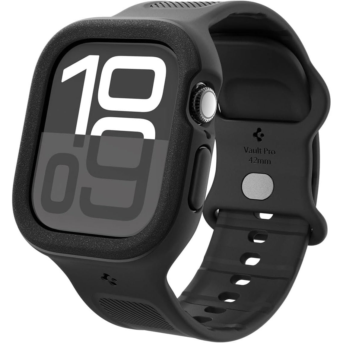 Hülle mit einem Armband für Apple Watch 11 / 10 (42 mm), Spigen Vault Pro, Schwarz