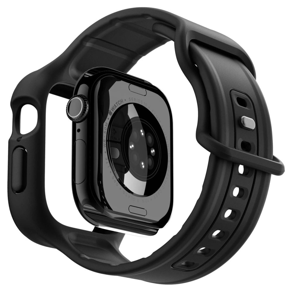 Hülle mit einem Armband für Apple Watch 11 / 10 (42 mm), Spigen Vault Pro, Schwarz