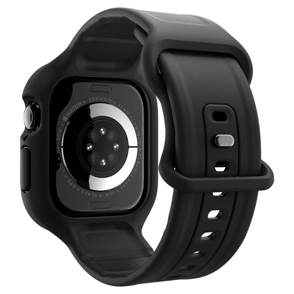 Hülle mit einem Armband für Apple Watch 11 / 10 (42 mm), Spigen Vault Pro, Schwarz