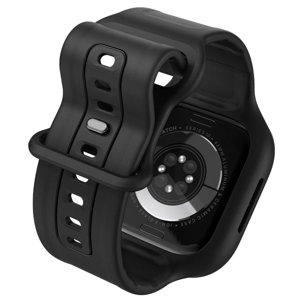 Hülle mit einem Armband für Apple Watch 11 / 10 (42 mm), Spigen Vault Pro, Schwarz