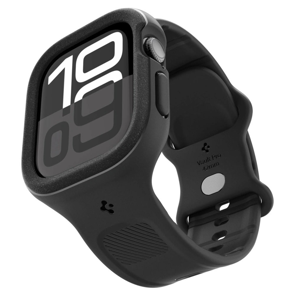 Hülle mit einem Armband für Apple Watch 11 / 10 (42 mm), Spigen Vault Pro, Schwarz