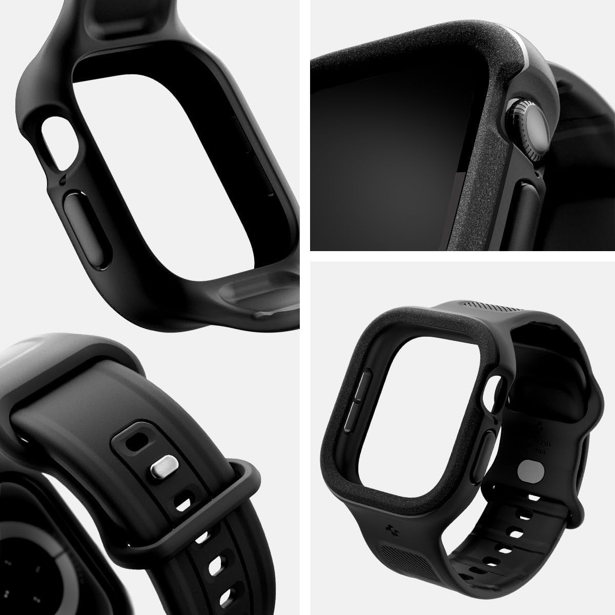 Hülle mit einem Armband für Apple Watch 11 / 10 (42 mm), Spigen Vault Pro, Schwarz