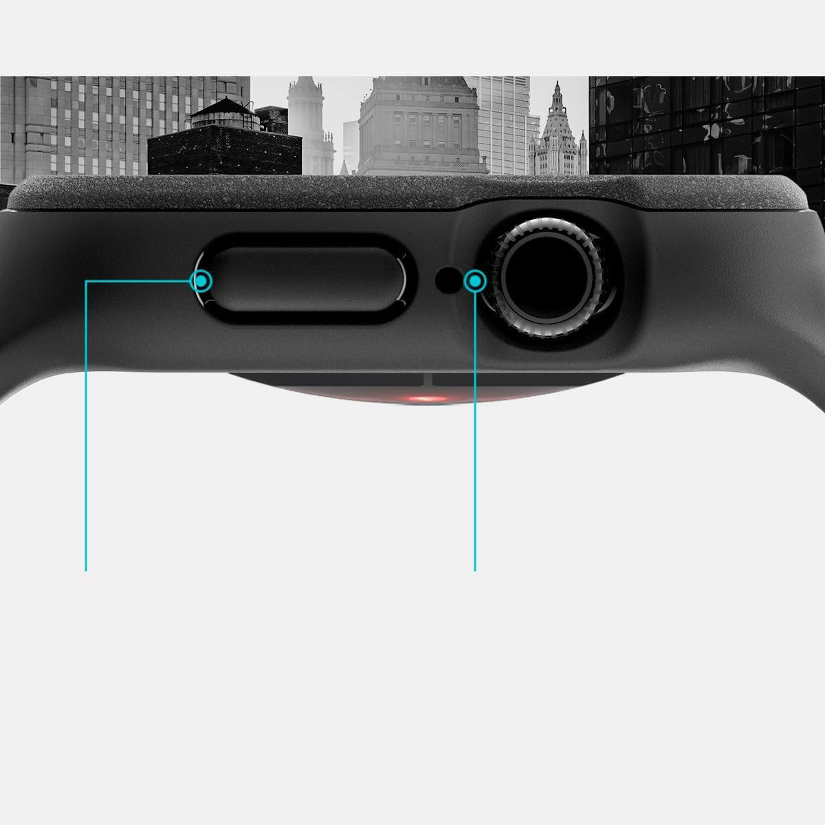Hülle mit einem Armband für Apple Watch 11 / 10 (42 mm), Spigen Vault Pro, Schwarz
