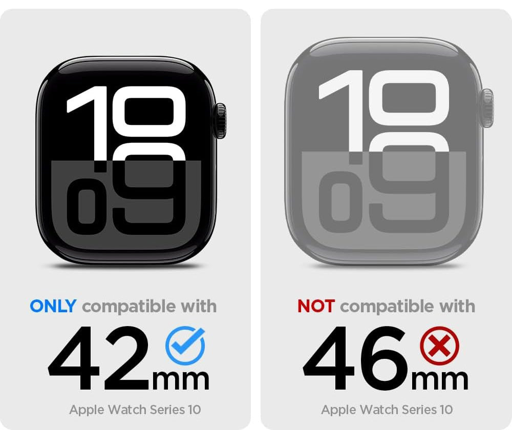 Hülle mit einem Armband für Apple Watch 11 / 10 (42 mm), Spigen Vault Pro, Schwarz