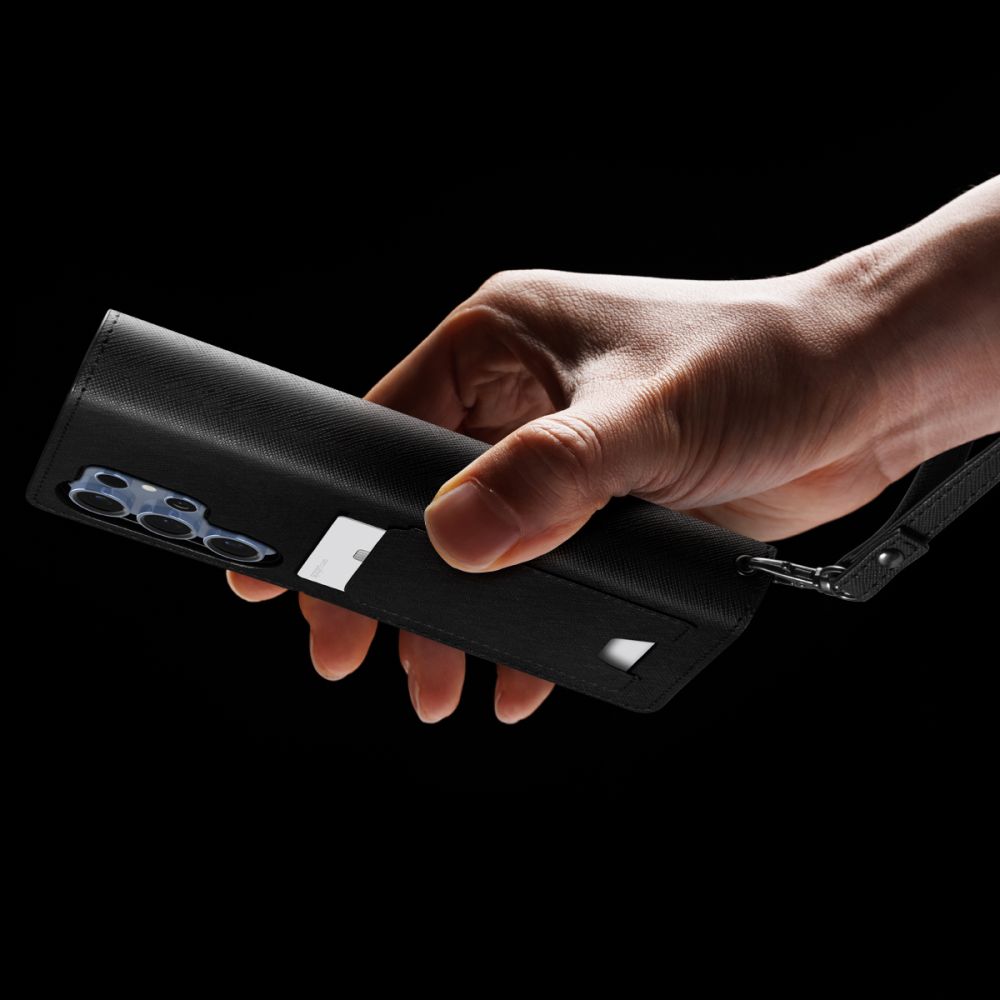 Handyhülle für Galaxy S25 Ultra, Spigen Wallet "S", Schwarz