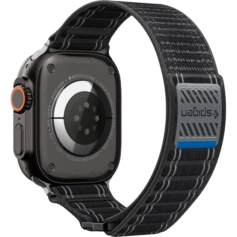 Nylon Armband für Apple Watch 49/46/45/44 mm, Spigen WBF0, Schwarz