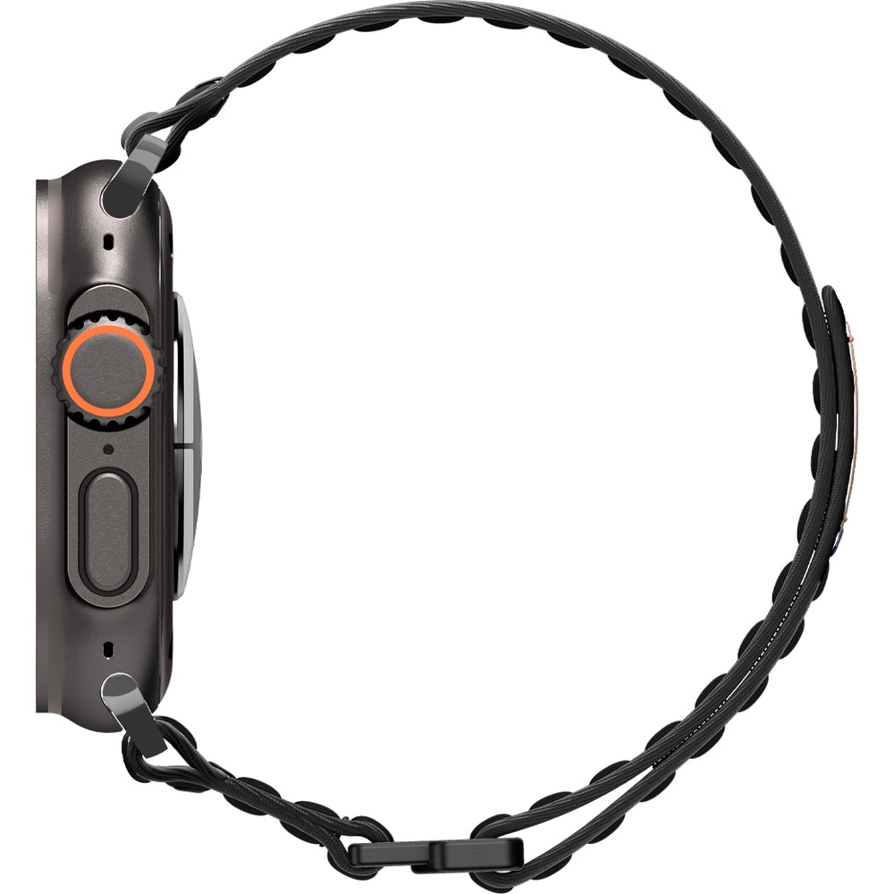 Nylon Armband für Apple Watch 49/46/45/44 mm, Spigen WBF0, Schwarz