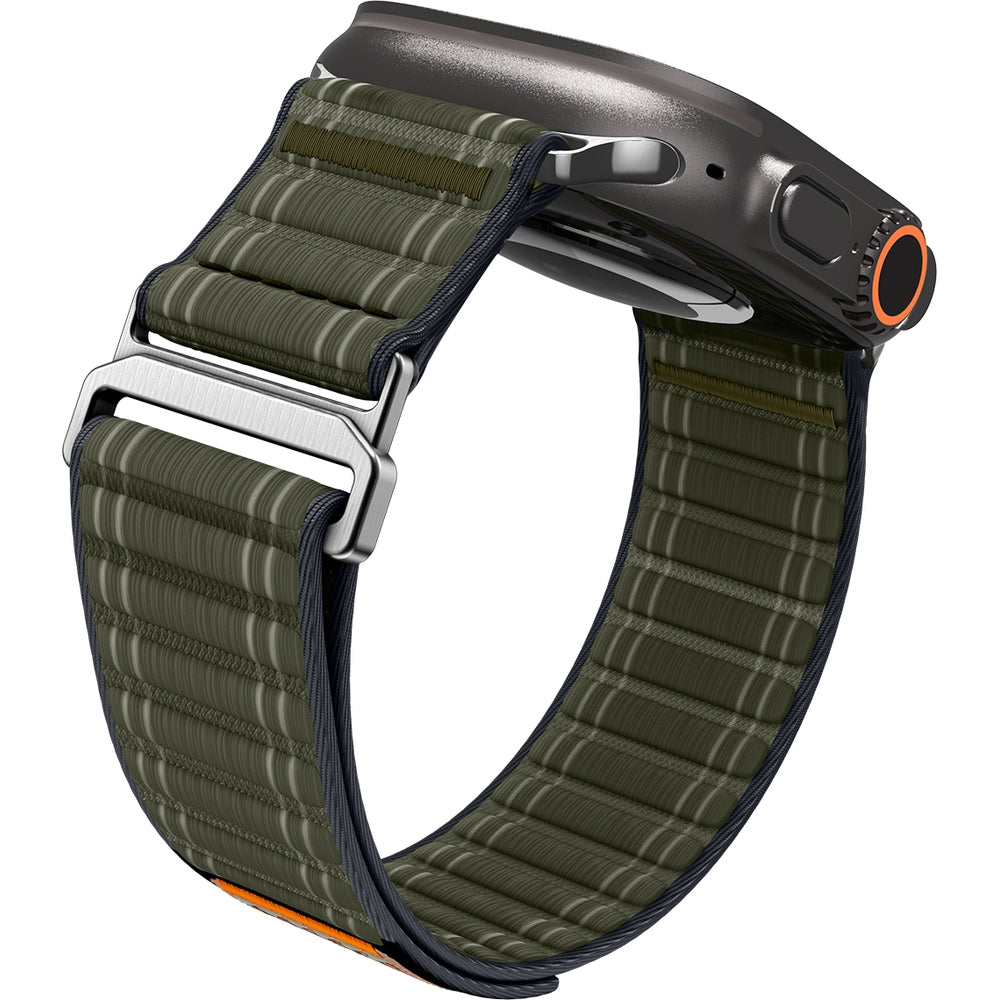 Nylon Armband für Apple Watch 49/46/45/44 mm, Spigen WBF0, Grün