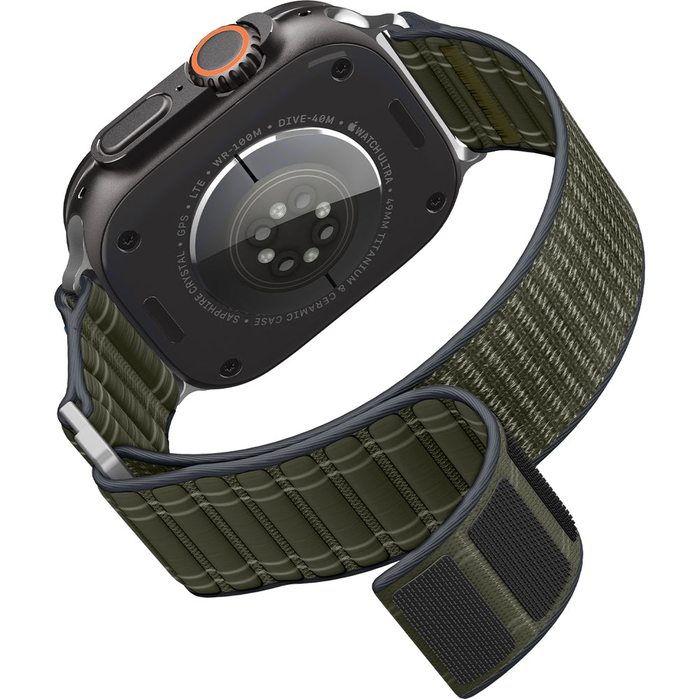 Nylon Armband für Apple Watch 49/46/45/44 mm, Spigen WBF0, Grün
