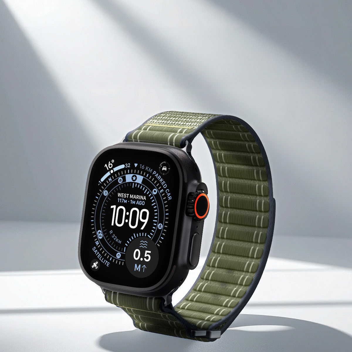 Nylon Armband für Apple Watch 49/46/45/44 mm, Spigen WBF0, Grün