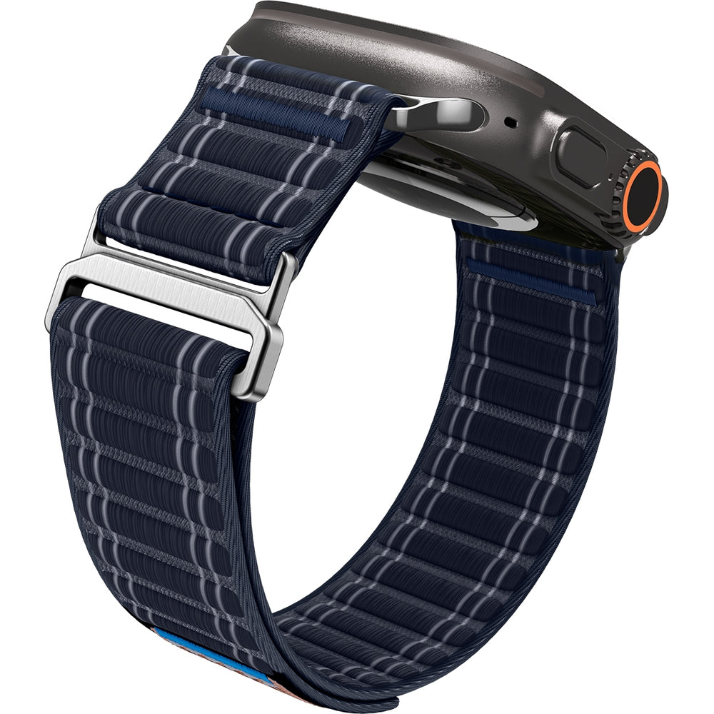 Nylon Armband für Apple Watch 49/46/45/44 mm, Spigen WBF0, Dunkelblau