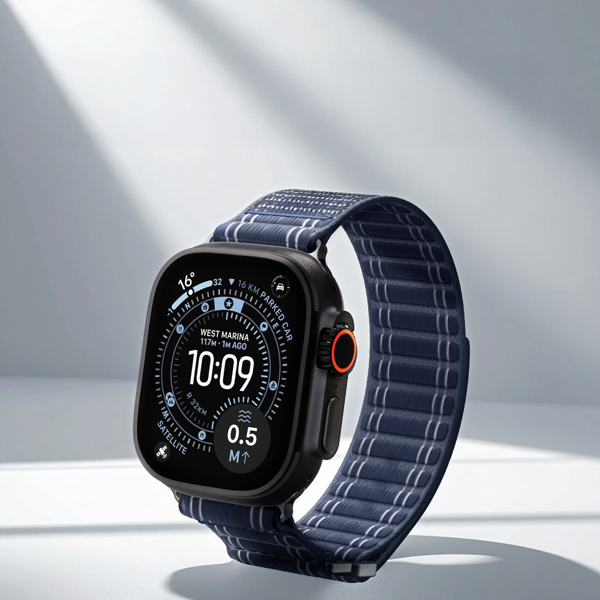 Nylon Armband für Apple Watch 49/46/45/44 mm, Spigen WBF0, Dunkelblau