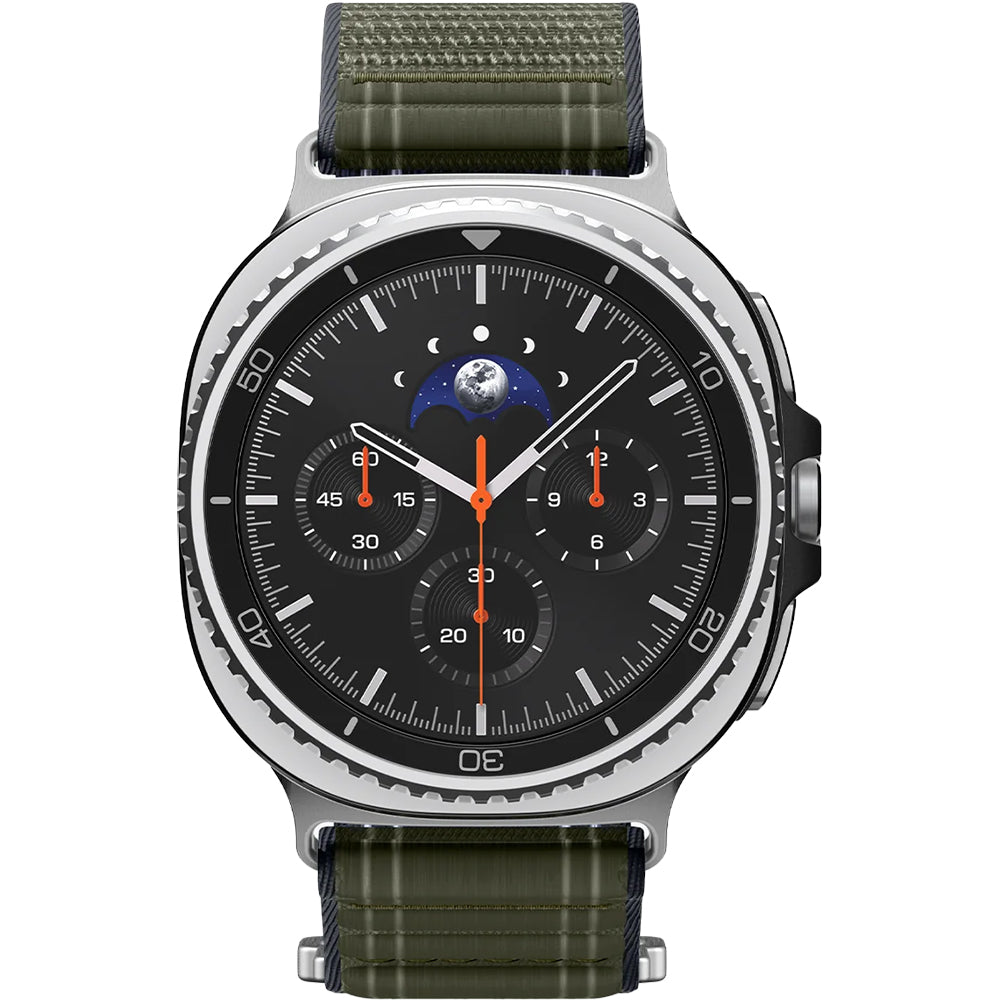 Nylon Armband für Galaxy Watch 8 / 8 Classic, Spigen WBF0, Dunkelgrün