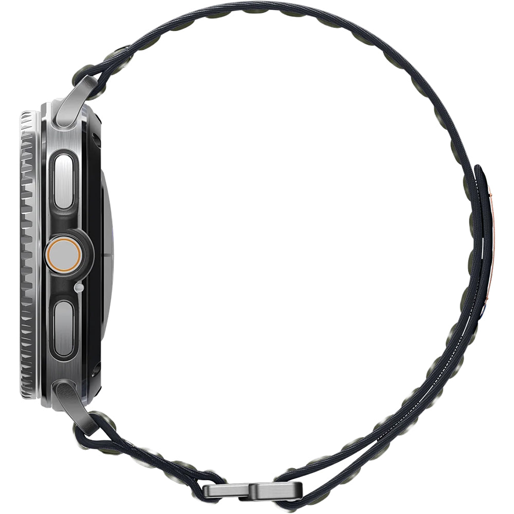 Nylon Armband für Galaxy Watch 8 / 8 Classic, Spigen WBF0, Dunkelgrün