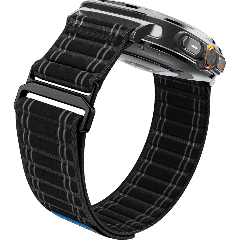 Nylon Armband für Galaxy Watch Ultra 2 / 1, Spigen WBF0, Schwarz
