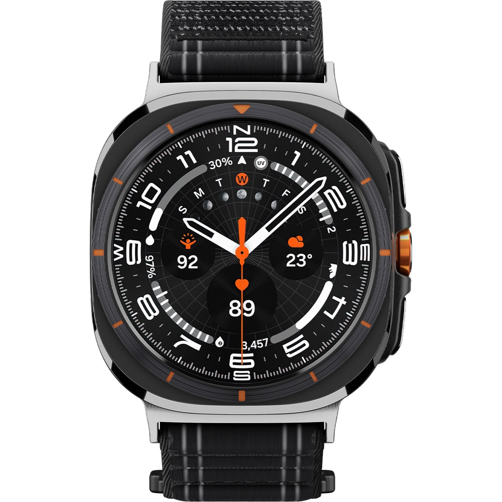 Nylon Armband für Galaxy Watch Ultra 2 / 1, Spigen WBF0, Schwarz