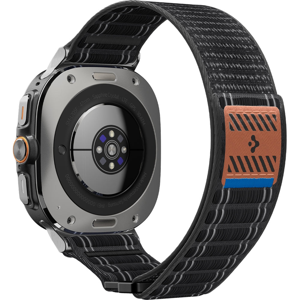 Nylon Armband für Galaxy Watch Ultra 2 / 1, Spigen WBF0, Schwarz