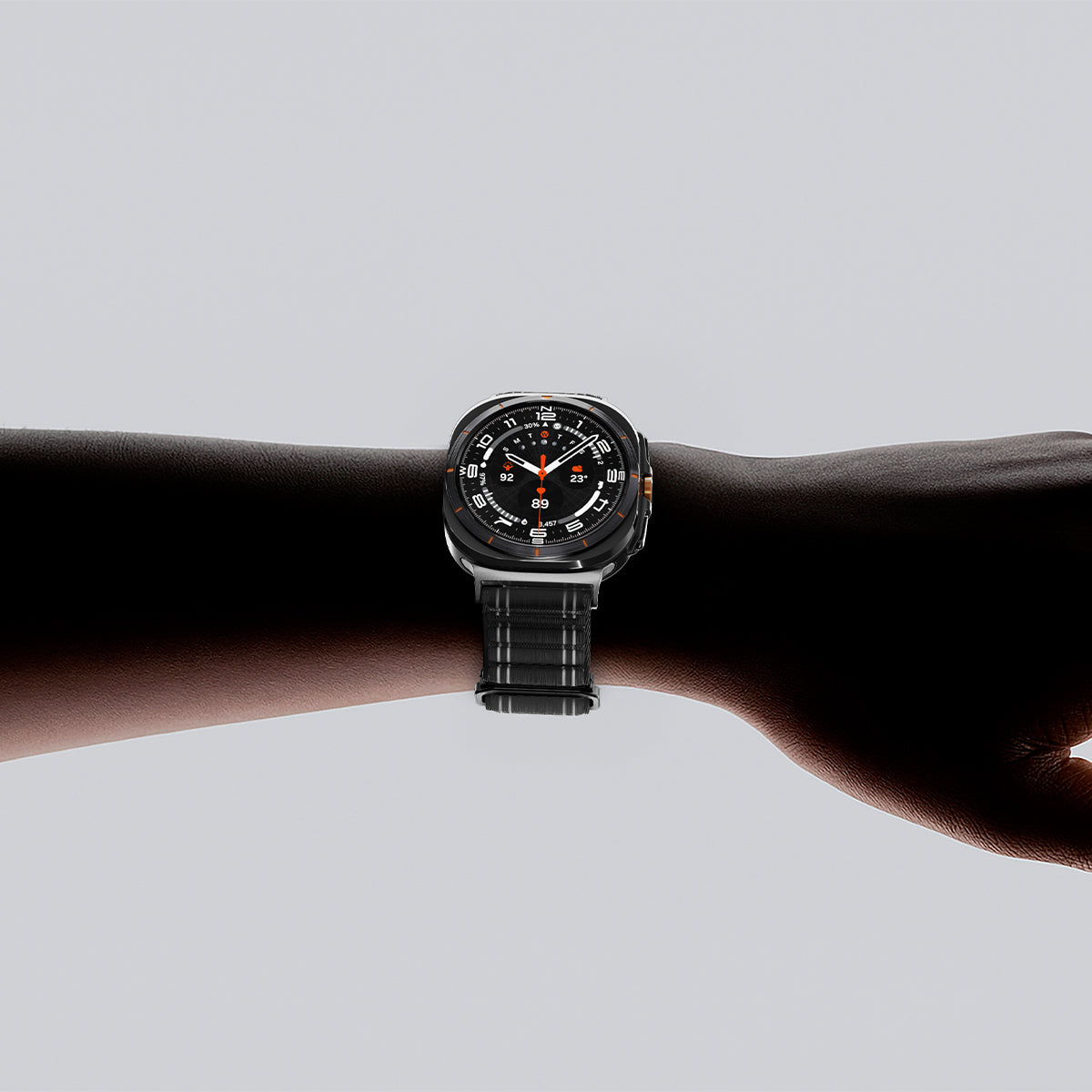 Nylon Armband für Galaxy Watch Ultra 2 / 1, Spigen WBF0, Schwarz