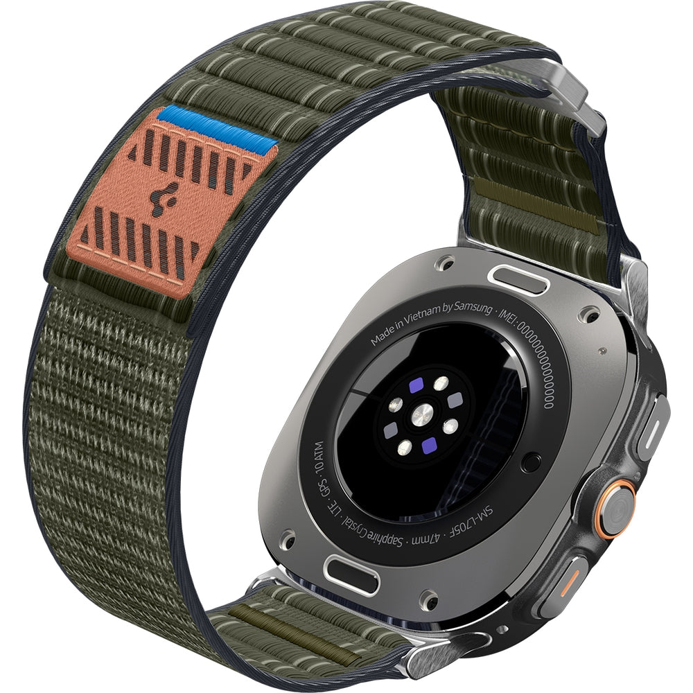 Nylon Armband für Galaxy Watch Ultra 2 / 1, Spigen WBF0, Grün