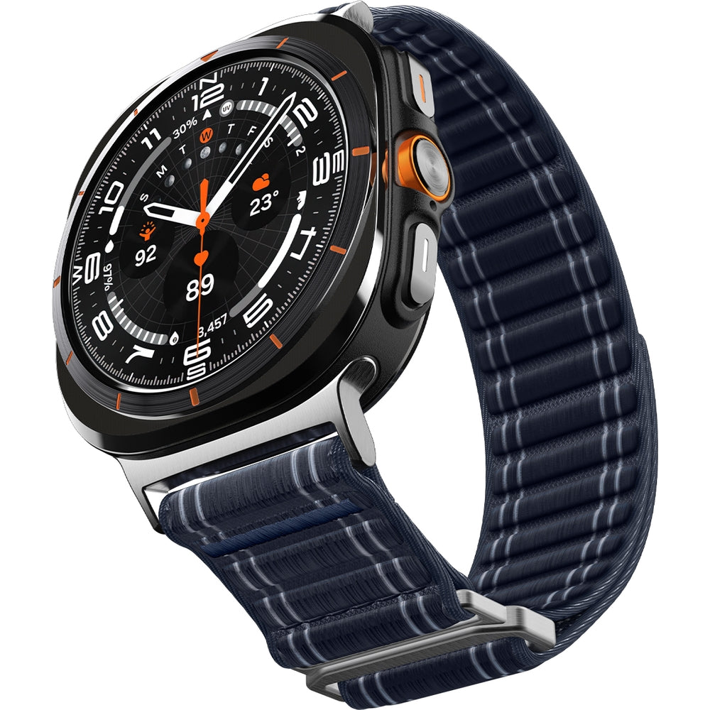 Nylon Armband für Galaxy Watch Ultra 2 / 1, Spigen WBF0, Dunkelblau