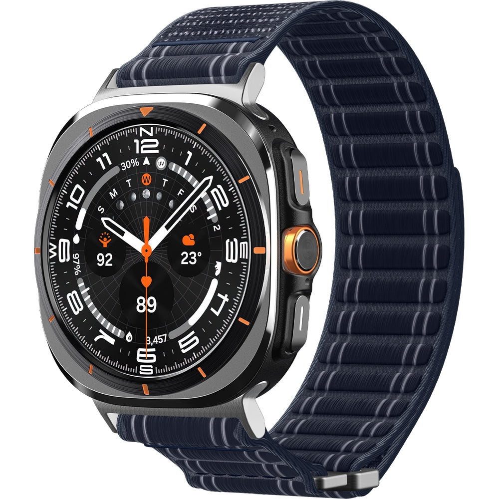 Nylon Armband für Galaxy Watch Ultra 2 / 1, Spigen WBF0, Dunkelblau