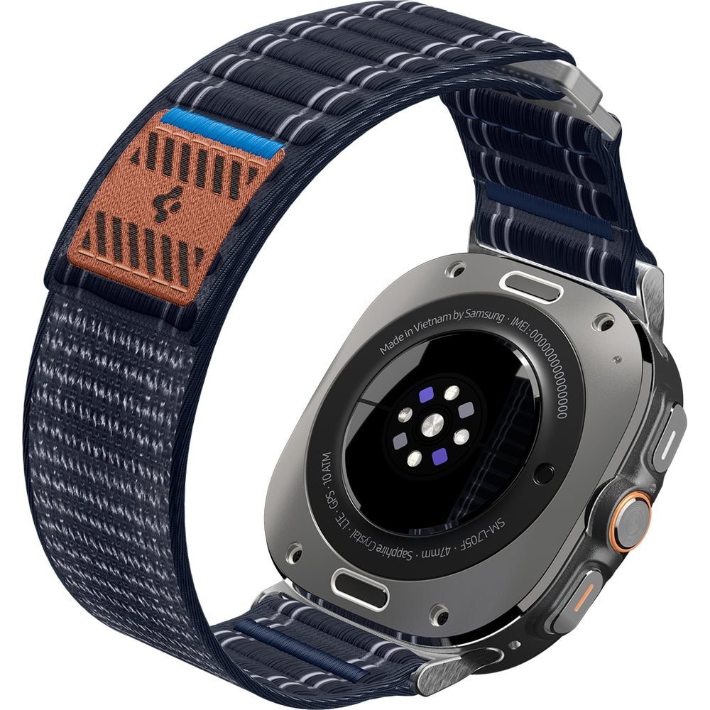 Nylon Armband für Galaxy Watch Ultra 2 / 1, Spigen WBF0, Dunkelblau