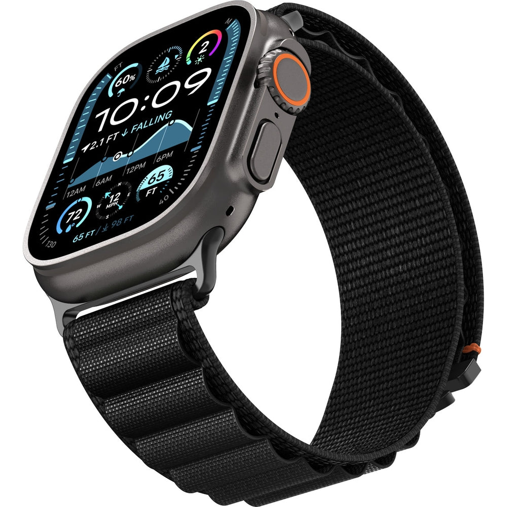Armband für Apple Watch 49/46/45/44 mm, Spigen WBF1 Band, Schwarz