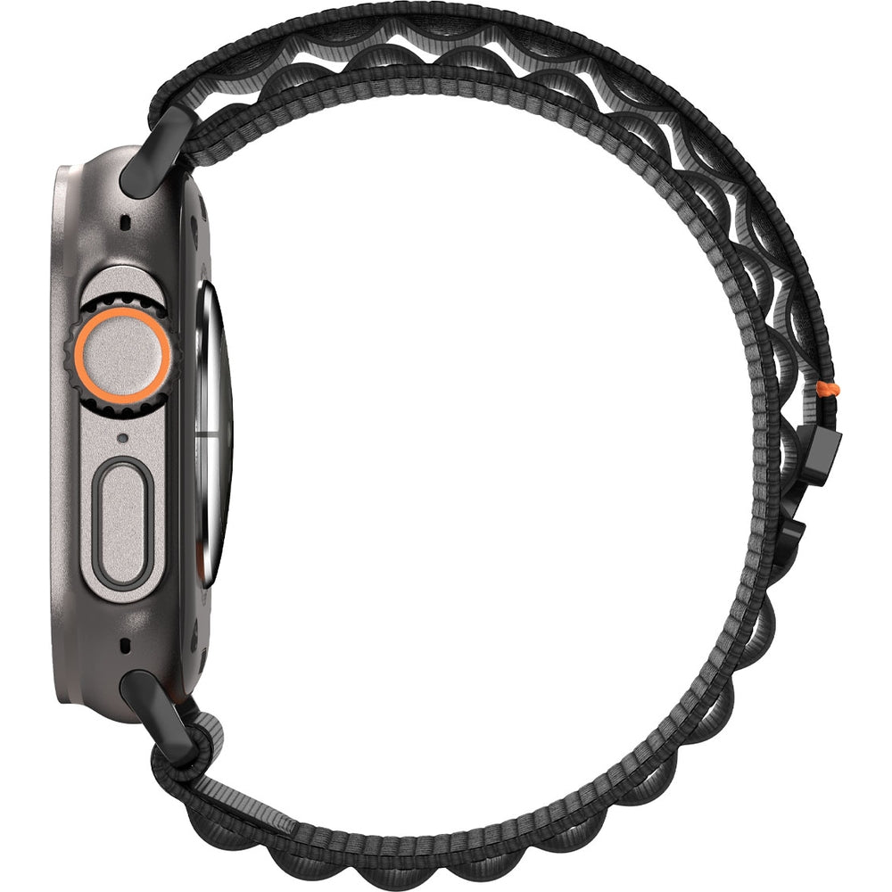 Armband für Apple Watch 49/46/45/44 mm, Spigen WBF1 Band, Schwarz