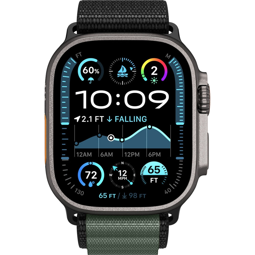 Armband für Apple Watch 49/46/45/44 mm, Spigen WBF1 Band, Schwarz-Grün