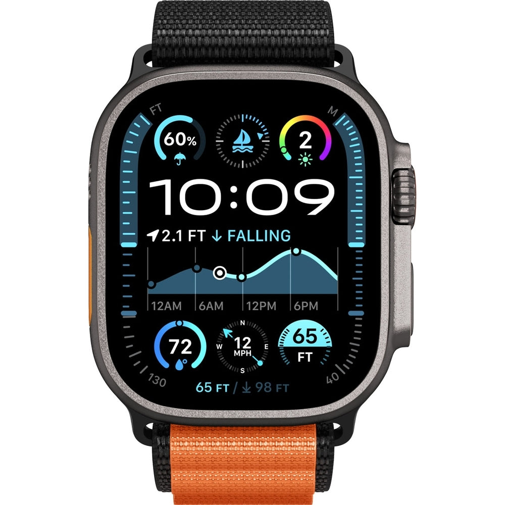 Armband für Apple Watch 49/46/45/44 mm, Spigen WBF1 Band, Schwarz-Orange