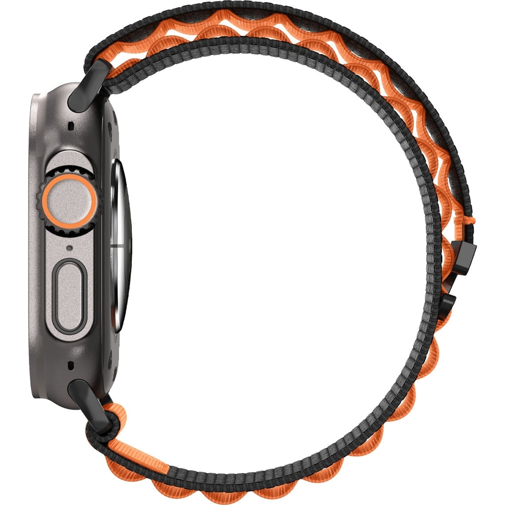 Armband für Apple Watch 49/46/45/44 mm, Spigen WBF1 Band, Schwarz-Orange