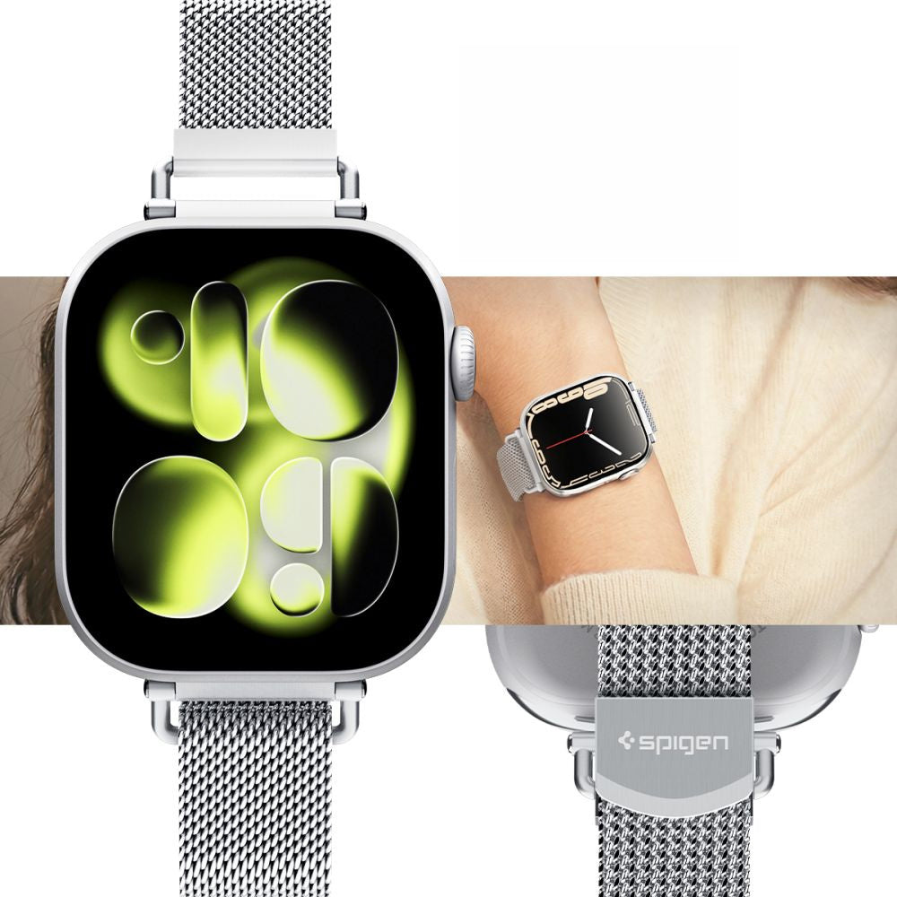 Armband für Apple Watch 42/41/40/38mm, Spigen WBM4, Silbern
