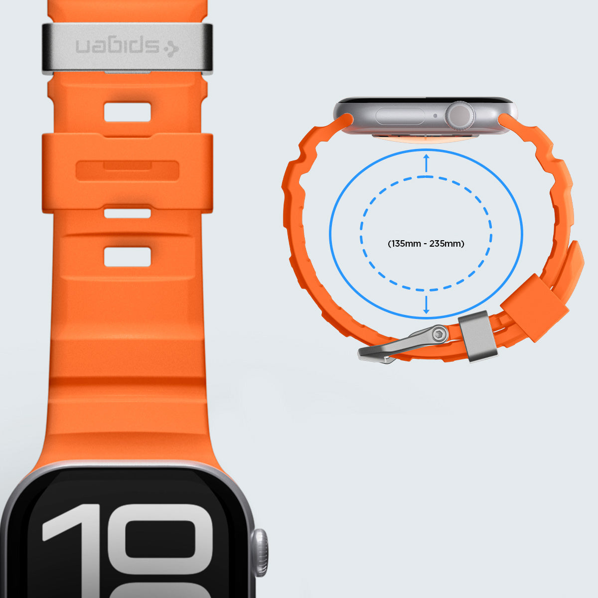 Silikonband für Apple Watch 49/46/45/44 mm, Spigen WBS2, Orange