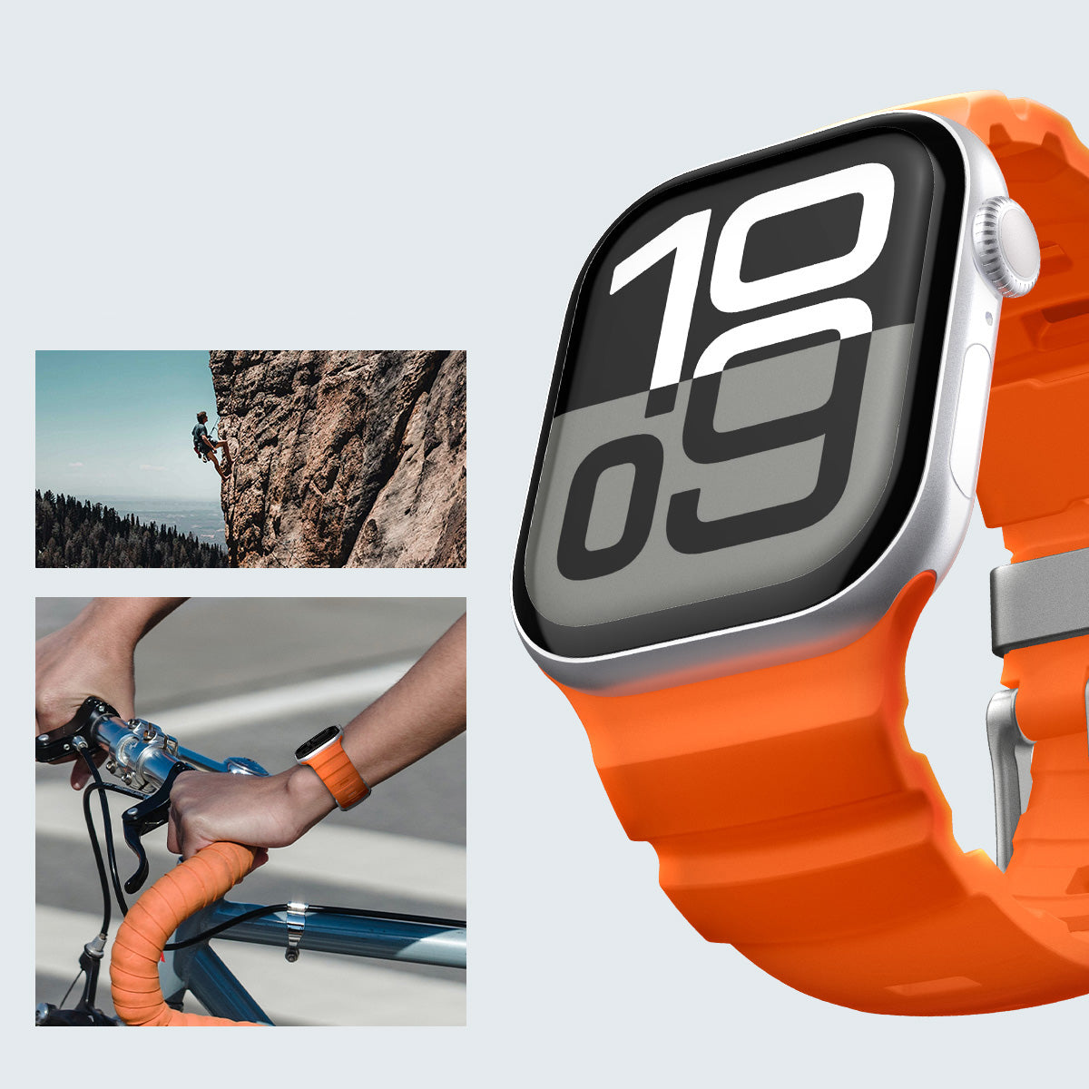 Silikonband für Apple Watch 49/46/45/44 mm, Spigen WBS2, Orange