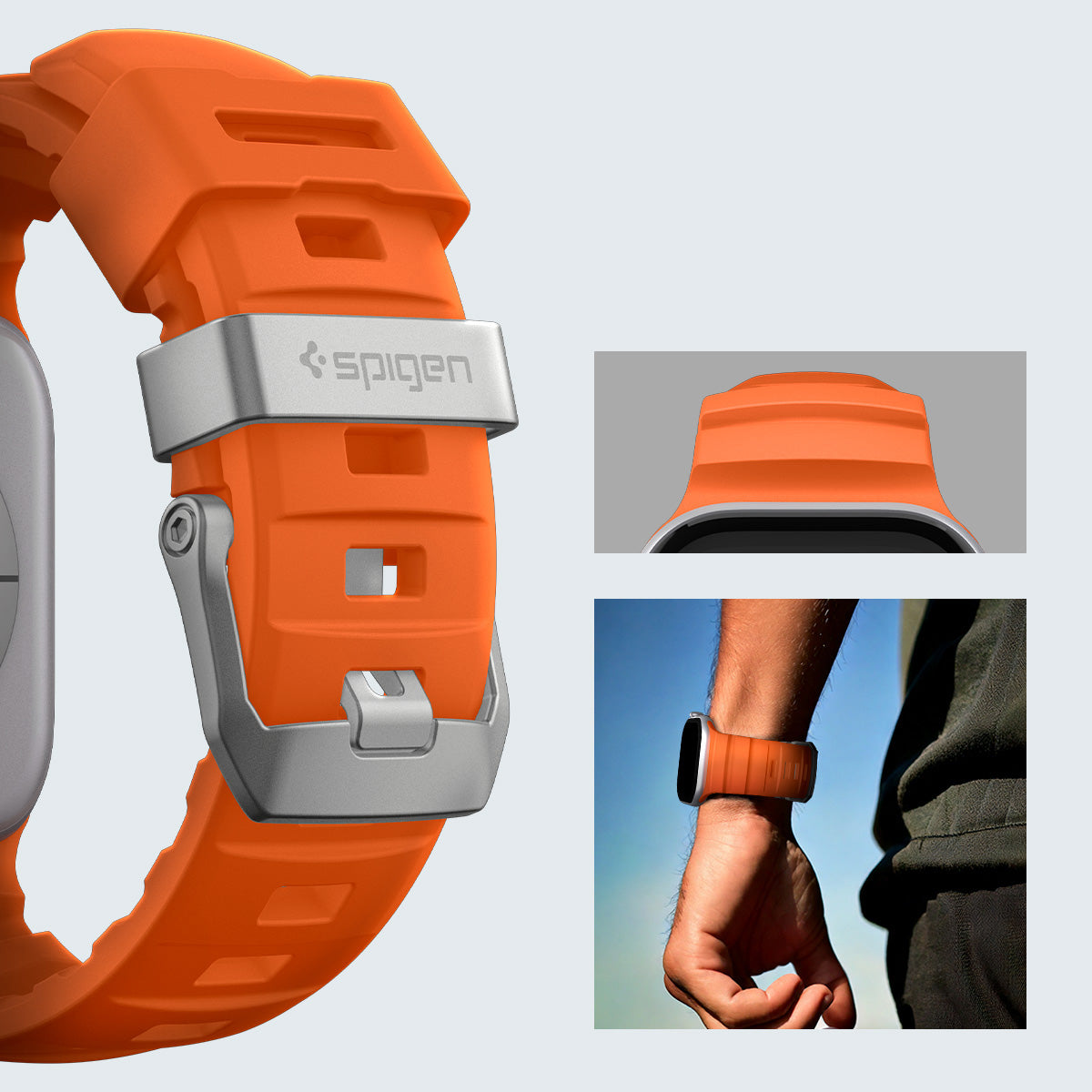 Silikonband für Apple Watch 49/46/45/44 mm, Spigen WBS2, Orange