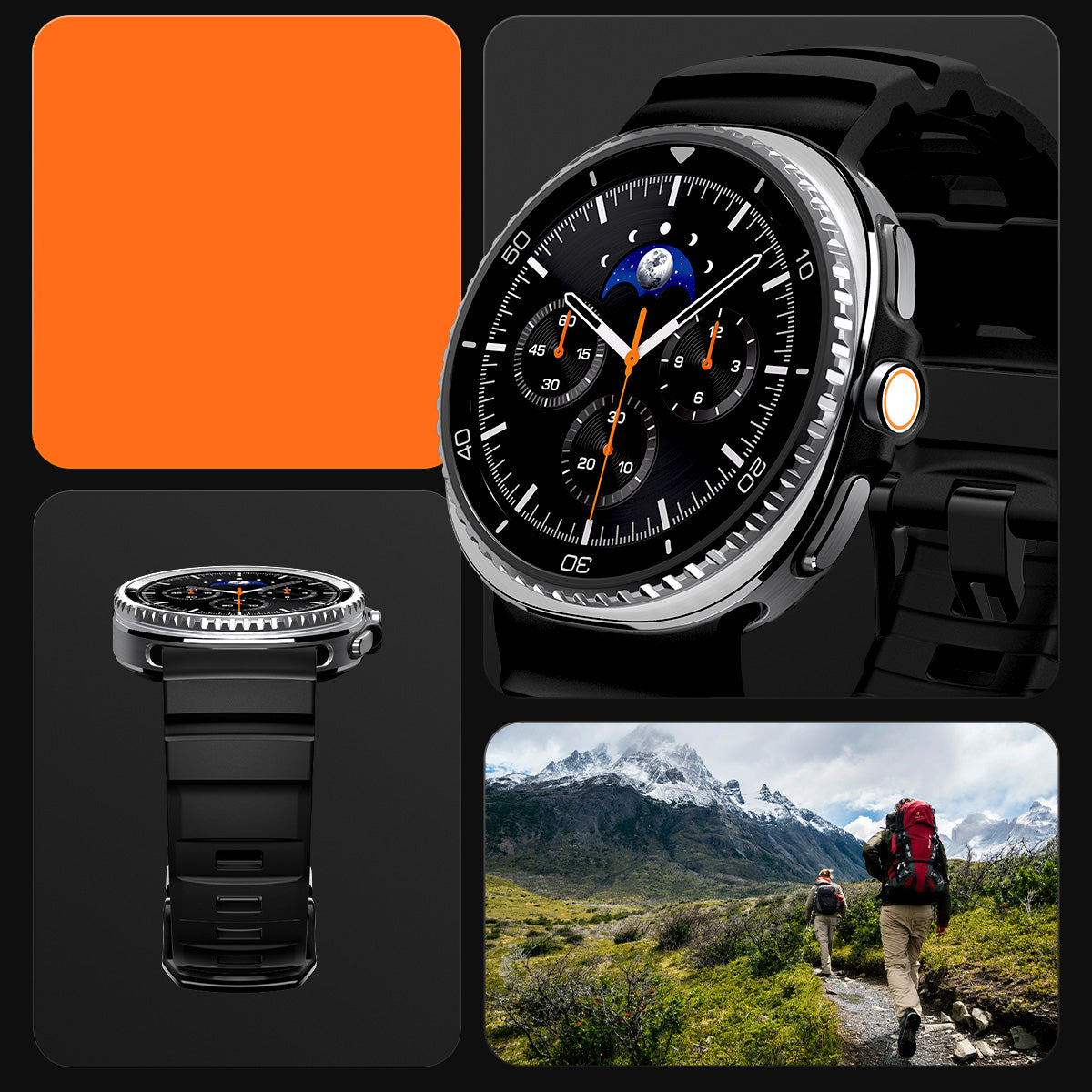 Silikonband für Galaxy Watch 8 / 8 Classic, Spigen WBS2, Schwarz