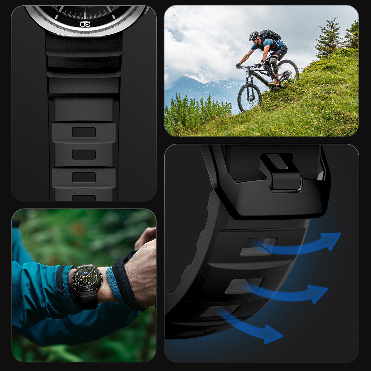 Silikonband für Galaxy Watch 8 / 8 Classic, Spigen WBS2, Schwarz