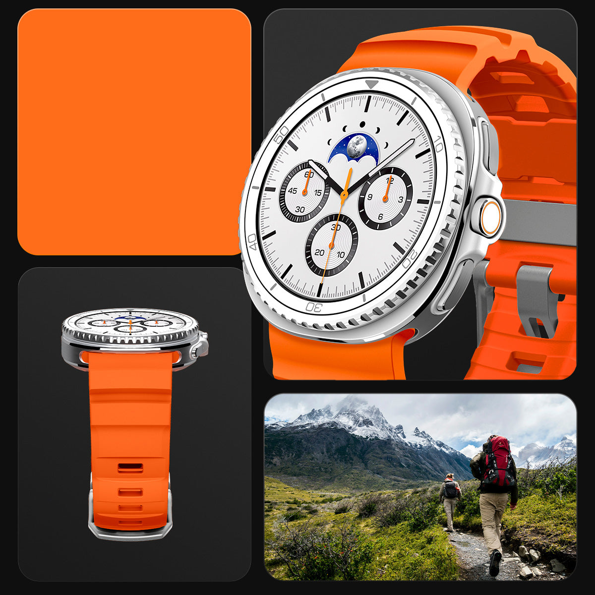 Silikonband für Galaxy Watch 8 / 8 Classic, Spigen WBS2, Orange
