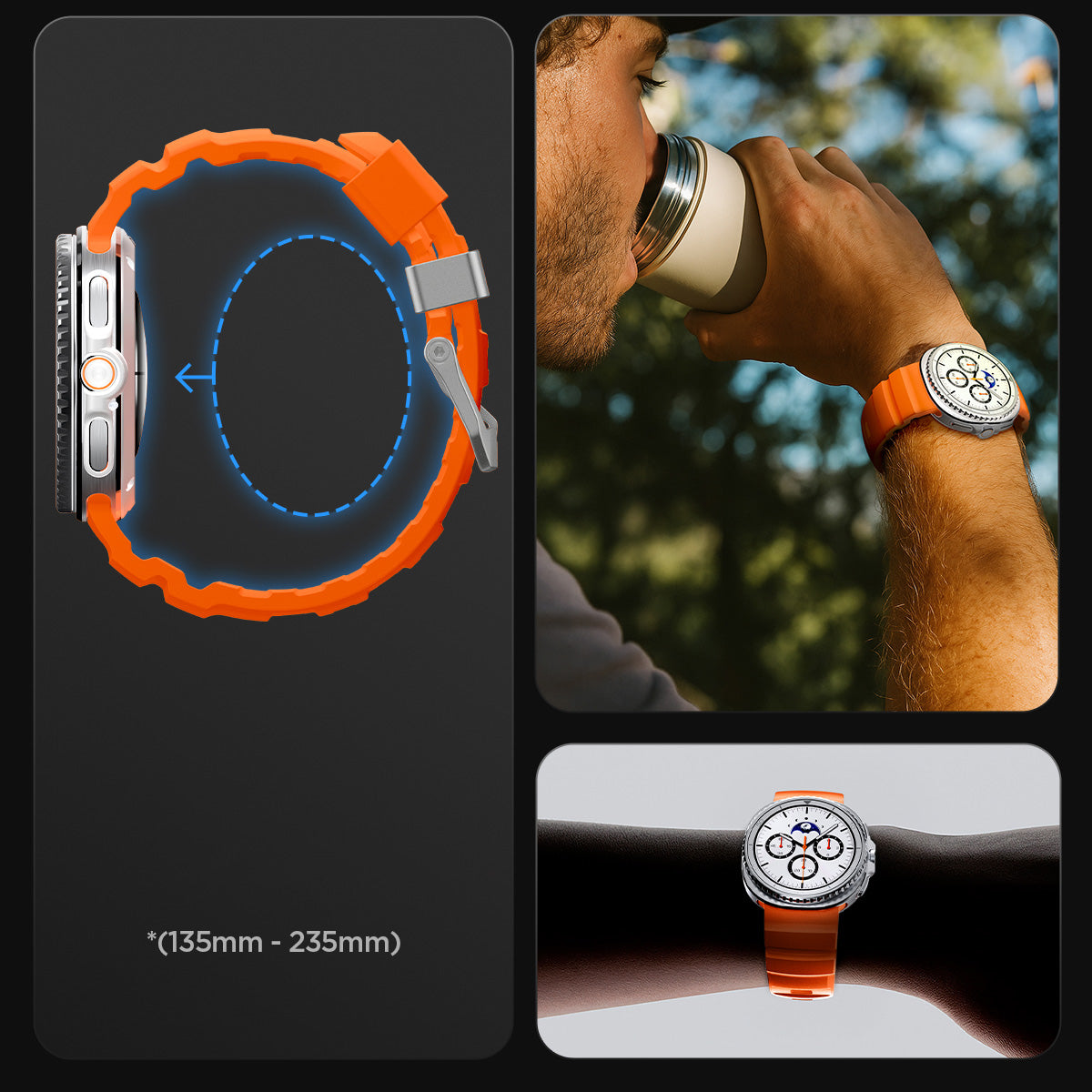 Silikonband für Galaxy Watch 8 / 8 Classic, Spigen WBS2, Orange