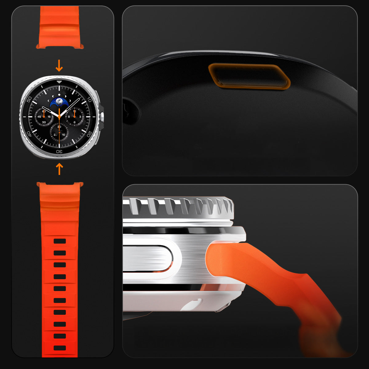 Silikonband für Galaxy Watch 8 / 8 Classic, Spigen WBS2, Orange