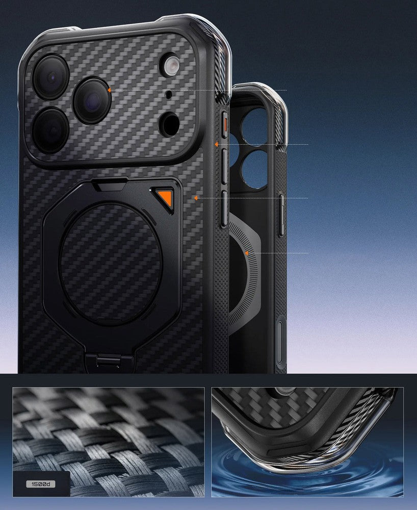 Handyhülle für iPhone 18 Pro Max / 17 Pro Max, Supcase UB Aero Mag Aramid (CC) mit MagSafe, Schwarz (7/12)