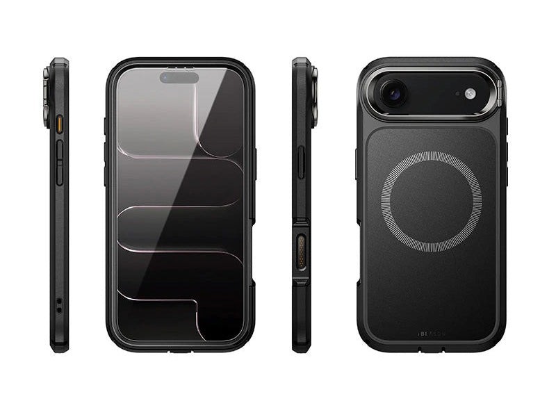 Handyhülle + Glas 9H für iPhone Air, Supcase i-Blason Ares Flip Mag SPG (CC) mit MagSafe, Schwarz-Grau