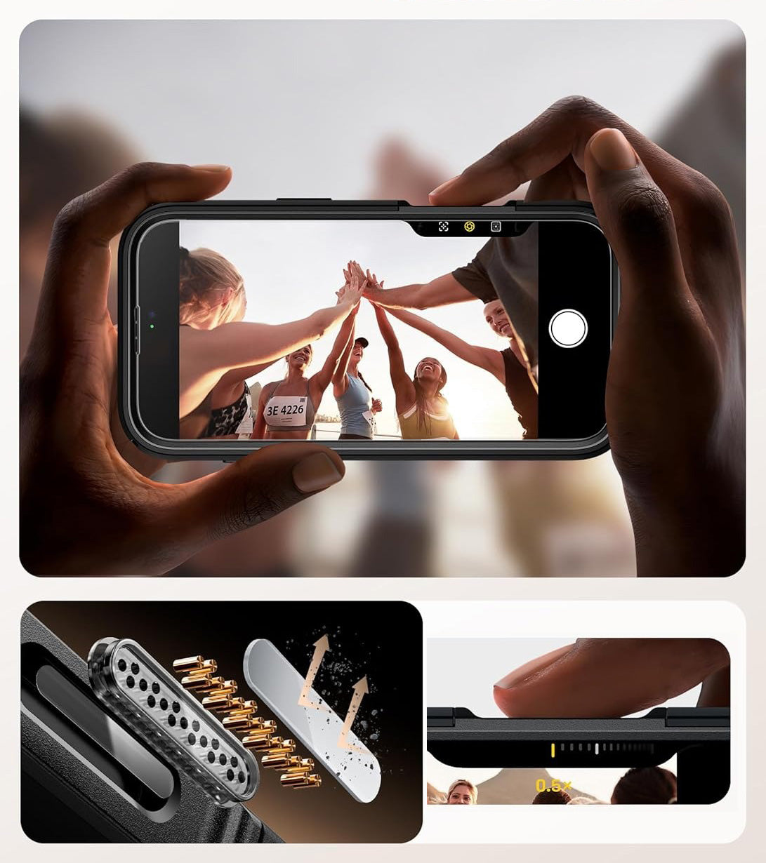 Handyhülle + Glas 9H für iPhone Air, Supcase i-Blason Ares Flip Mag SPG (CC) mit MagSafe, Schwarz-Grau