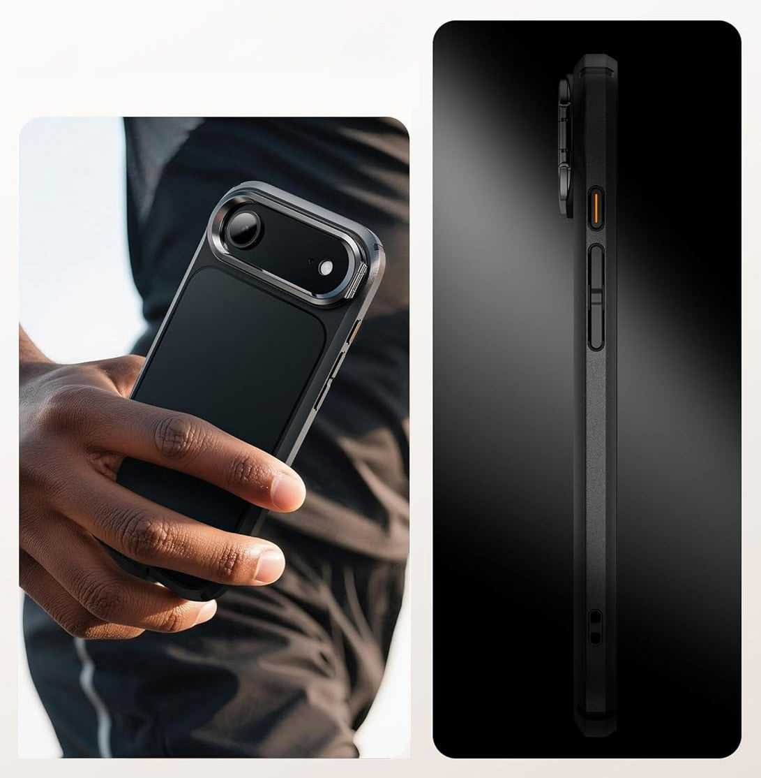 Handyhülle + Glas 9H für iPhone Air, Supcase i-Blason Ares Flip Mag SPG (CC) mit MagSafe, Schwarz-Grau