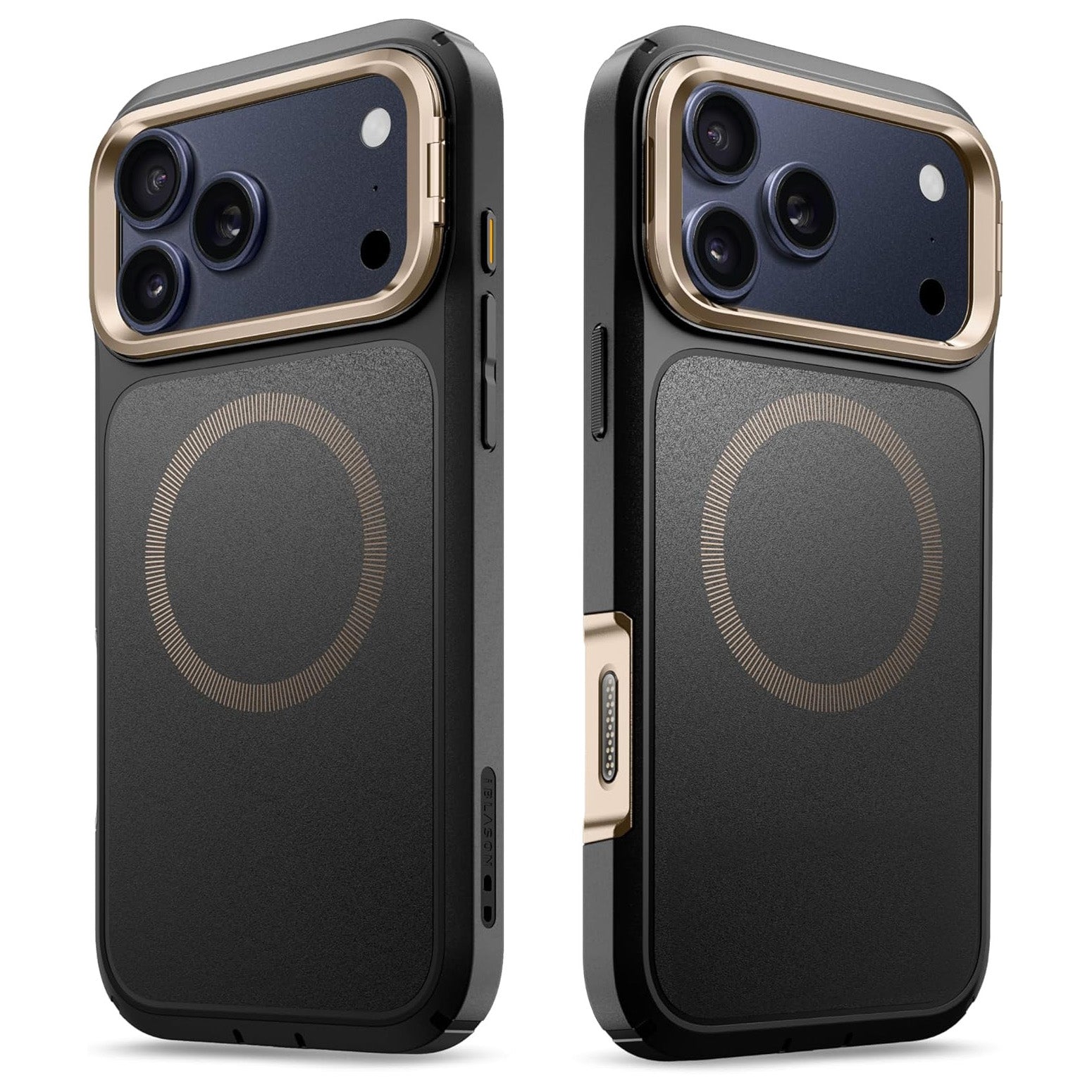Handyhülle + Glas 9H für iPhone 17 Pro, Supcase i-Blason Ares Flip Mag SPG (CC) mit MagSafe, Schwarz-Golden