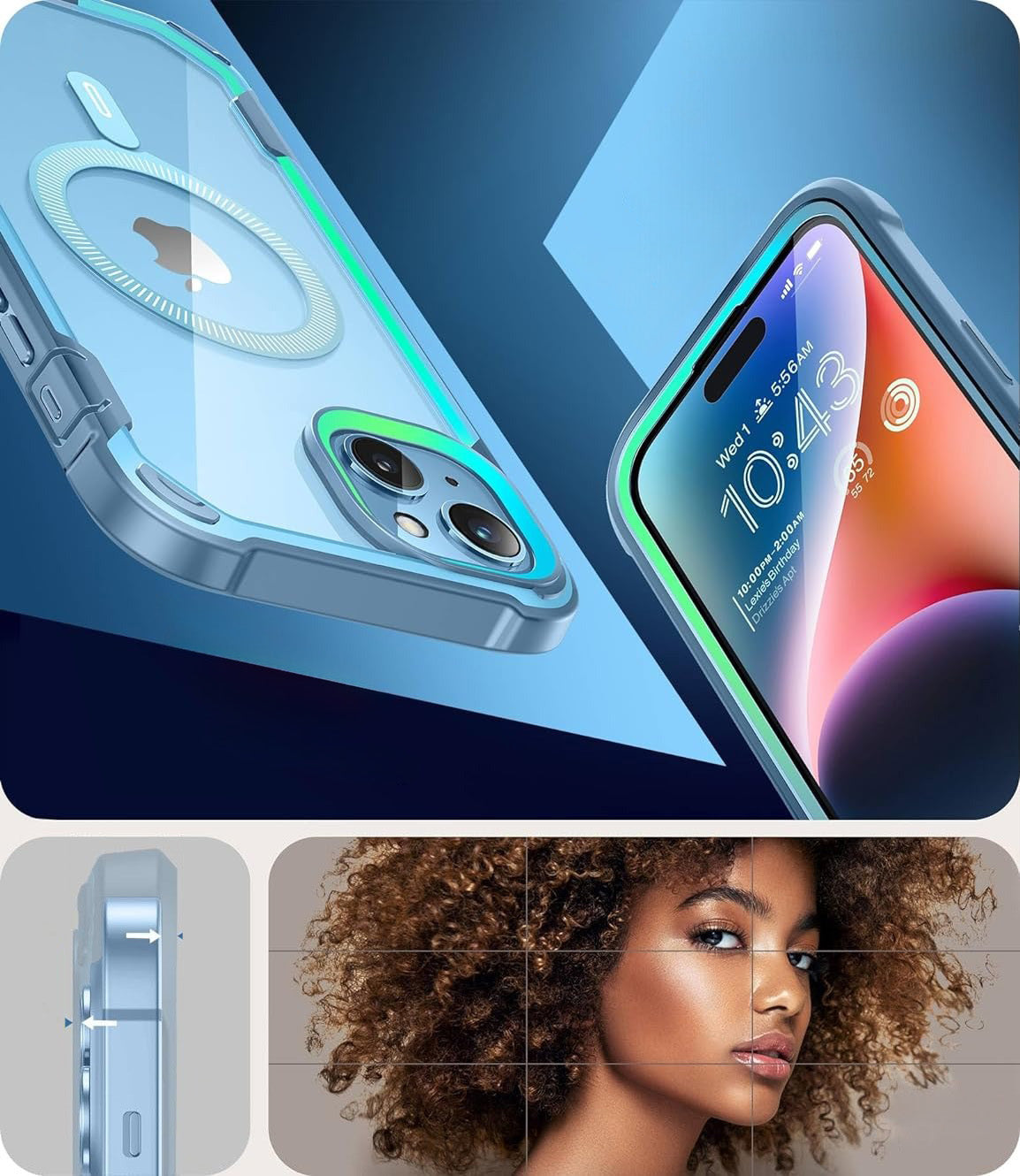 Schutzhülle für iPhone 15, Supcase i-Blason Ares Mag SP für MagSafe, Blau
