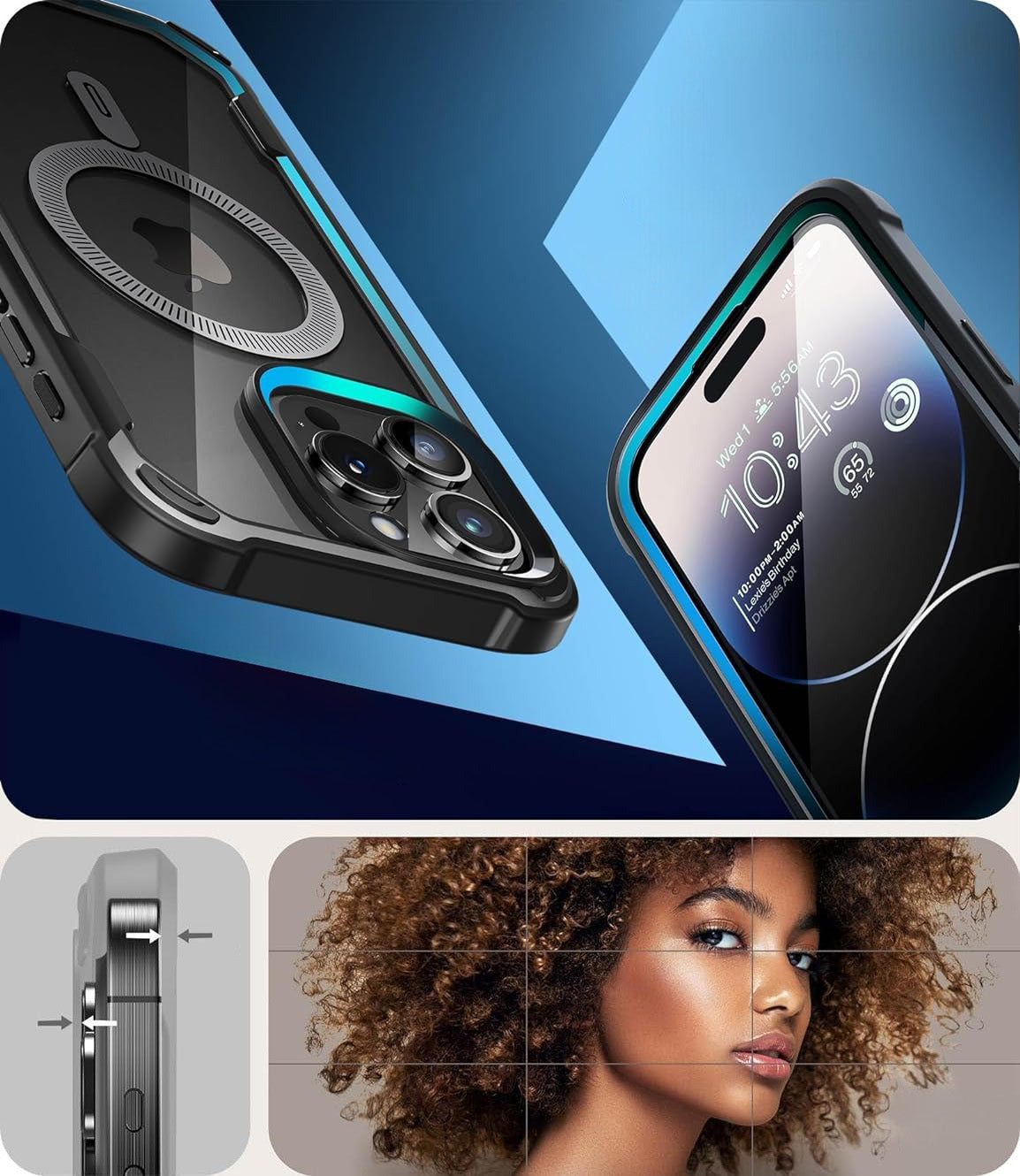 Schutzhülle Supcase i-Blason Ares Mag SP mit MagSafe für iPhone 15 Pro Max, Schwarz